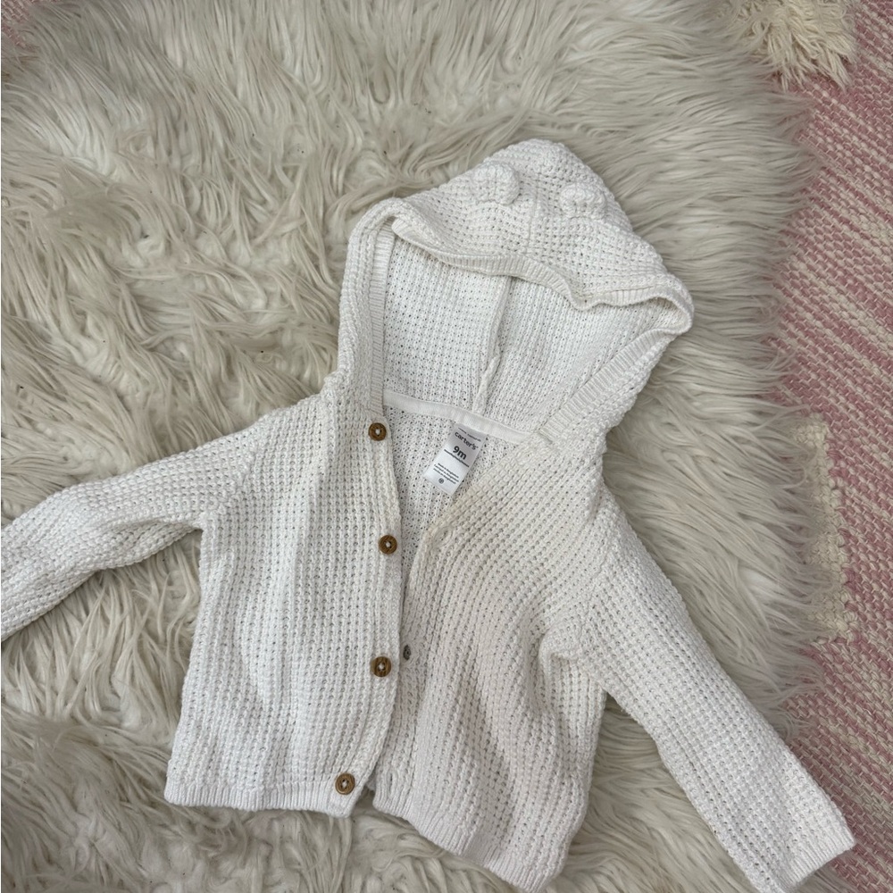 Carter's White Knit Hooded Jacket for Kids